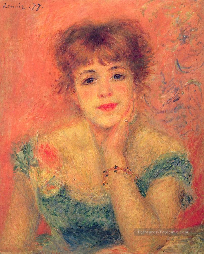 Jeanne Samary dans un maillot de robe LowNecked Pierre Auguste Renoir Peintures à l'huile